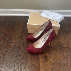 Michael Kors Authentic  SuedeBordeaux York Pumps 7.5